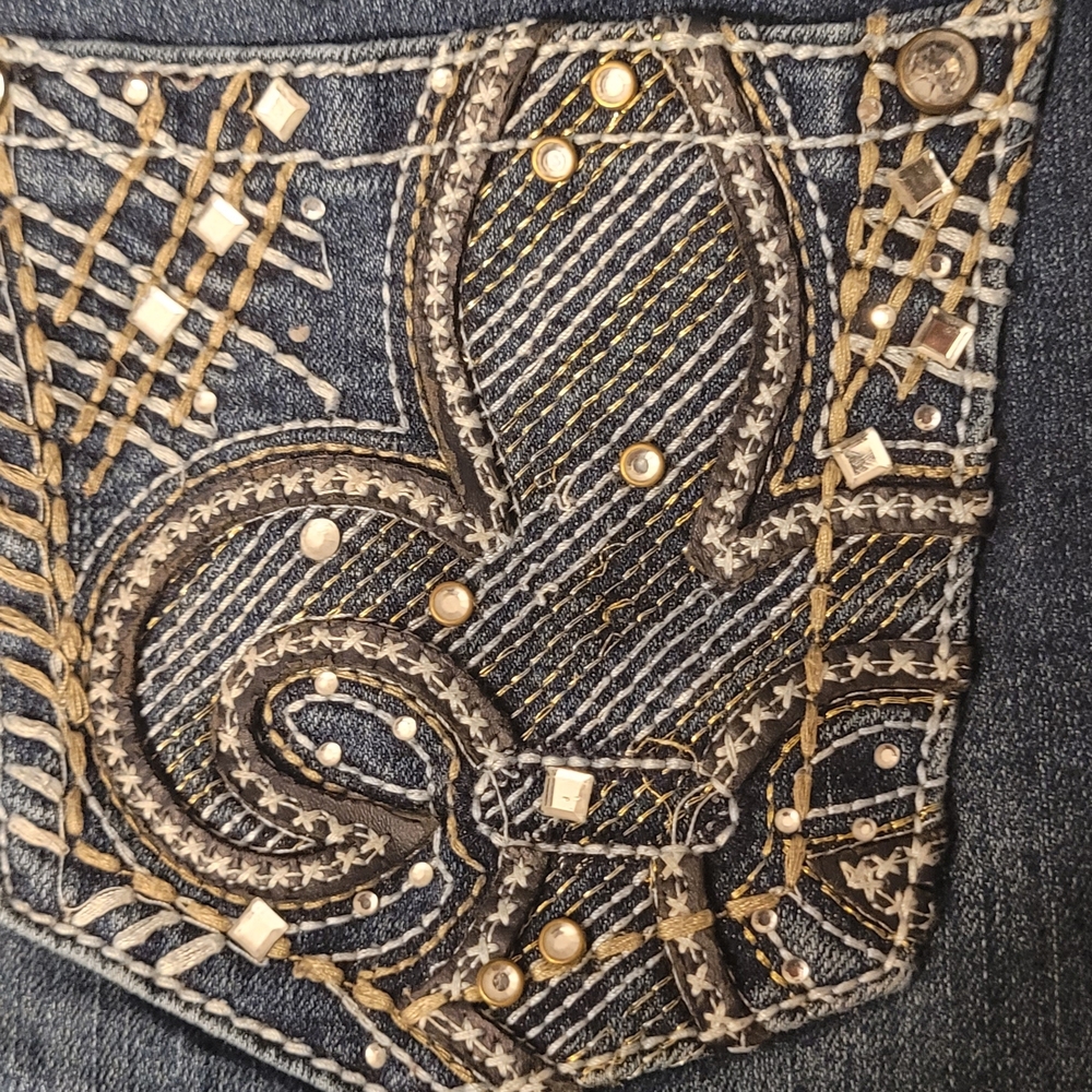 Revolution Dark Blue Jeans with Gold Accents